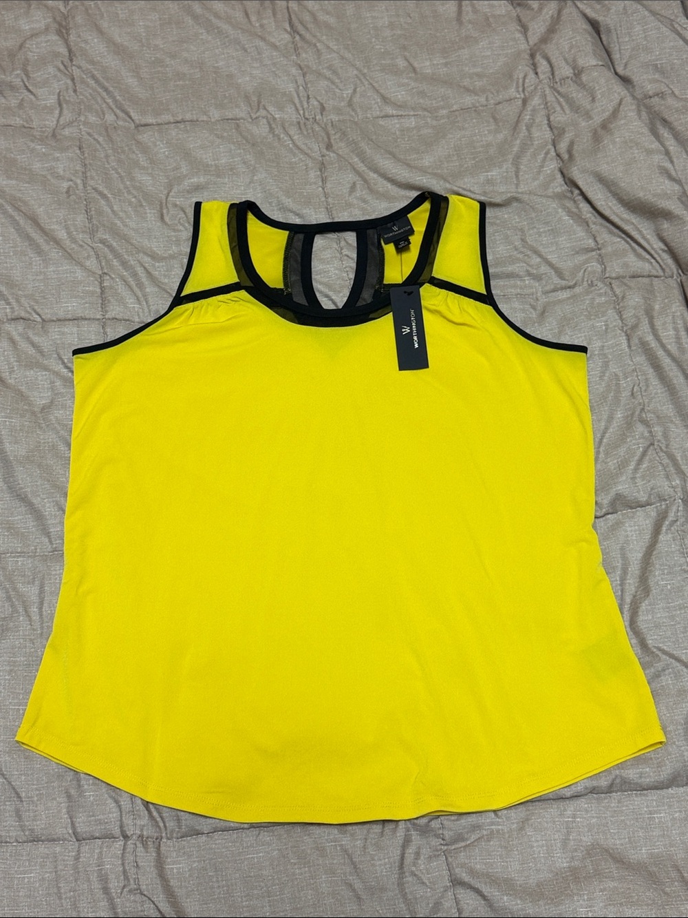 NWT Women’s Worthington Yellow Sleeveless Blouse Tank Top XL - Picture 1 of 7